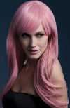 Sienna Womens Pastel Pink Mid Length Fashion Wig With Fringe-Party Land Online